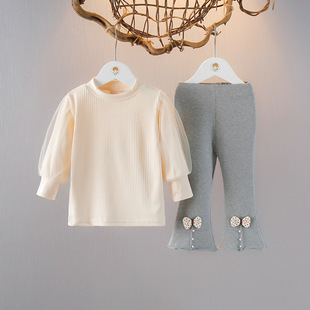 小公主春装女童裙套装1-2-3岁女宝宝洋气小童背带裙长袖三件套潮