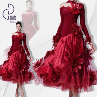 【维度舞服演出服】SQ34新款连衣裙裙子赛裙摩登蹈服练习服性感修