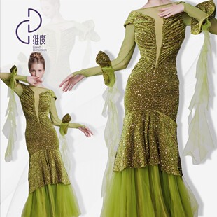 【维度舞服】SQ15女神专属舞会新款连衣裙摩登蹈服练习服性感修身