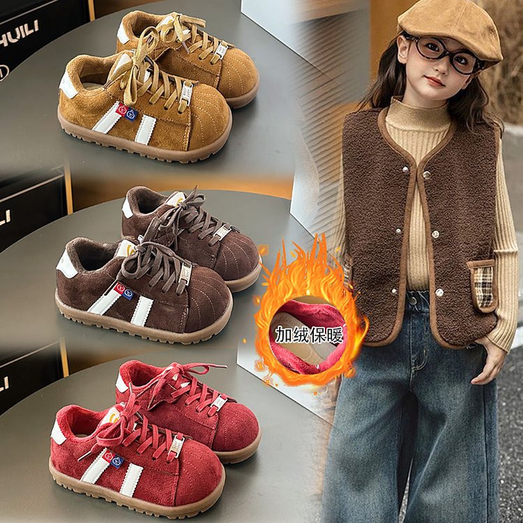 儿童二棉加绒德训鞋冬款勃肯鞋