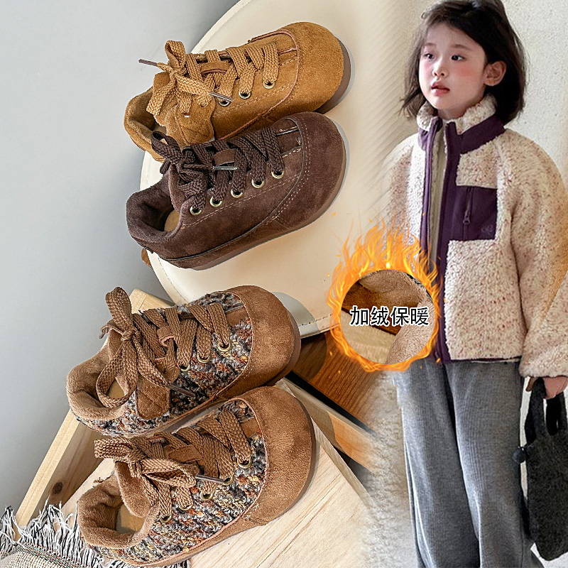 儿童二棉鞋加绒保暖面包鞋