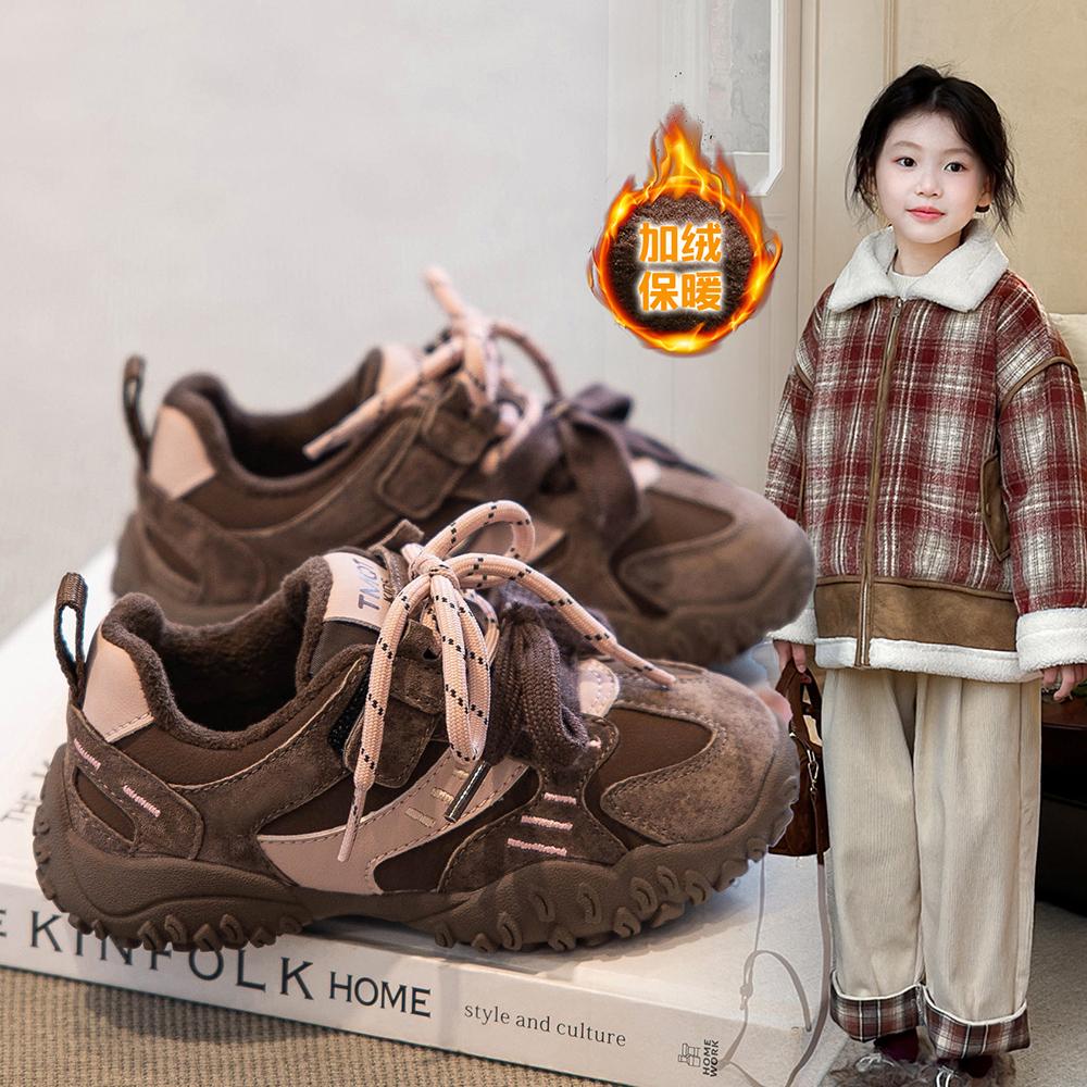 秋冬款男女童运动鞋加绒二棉鞋