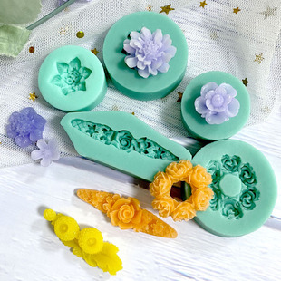 DIY手工小花朵硅胶模具巧克力糖果花蕾情人节树脂矽胶配饰配件