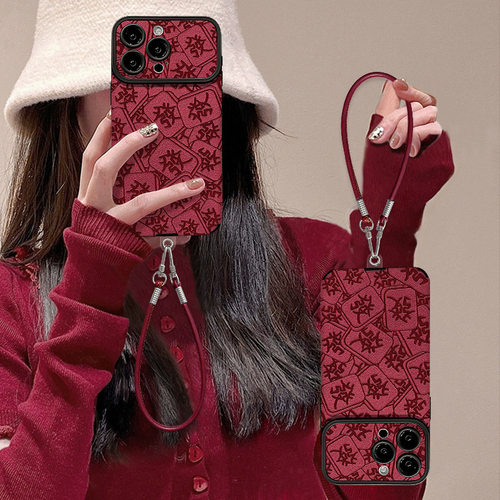 适用苹果16promax手机壳iphone17麻将發挂绳15硅胶贴皮14新年13女