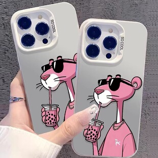 粉红顽皮豹适用苹果17Pro手机壳iPhone16Plus欧美15ProMax卡通14