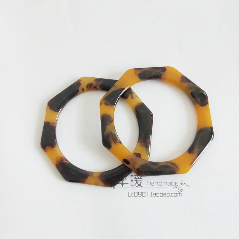 DIY HANDMADE HANDMADE ACCESSORIES SOLID WOOD ACRYLIC HEXAGONAL HANDLES KNITTED CROCHET PATCHWORK BAG BAG BRACELET WRIST