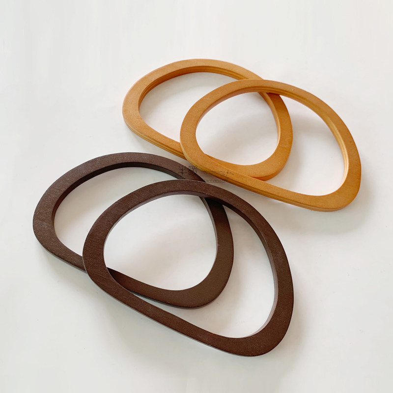 WOODEN HANDLE BAG ACCESSORIES D-SHAPED HANDLE LUGGAGE ACCESSORIES DIY HANDMADE ACCESSORIES WOVEN BAGS HANDBAGS HAND ACCESSORIES