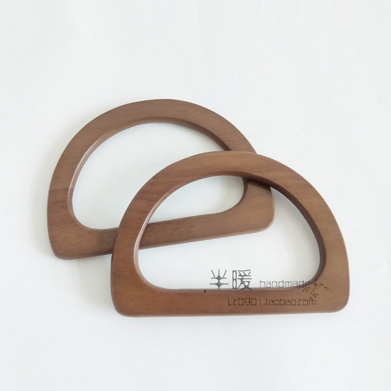D-SHAPED HANDLE SOLID WOOD HANDLE CARRYING RING HANDLE DIY LUGGAGE ACCESSORIES HANDLE BRACELET CARRYING HAND CLOTH WOVEN BAG ACCESSORIES