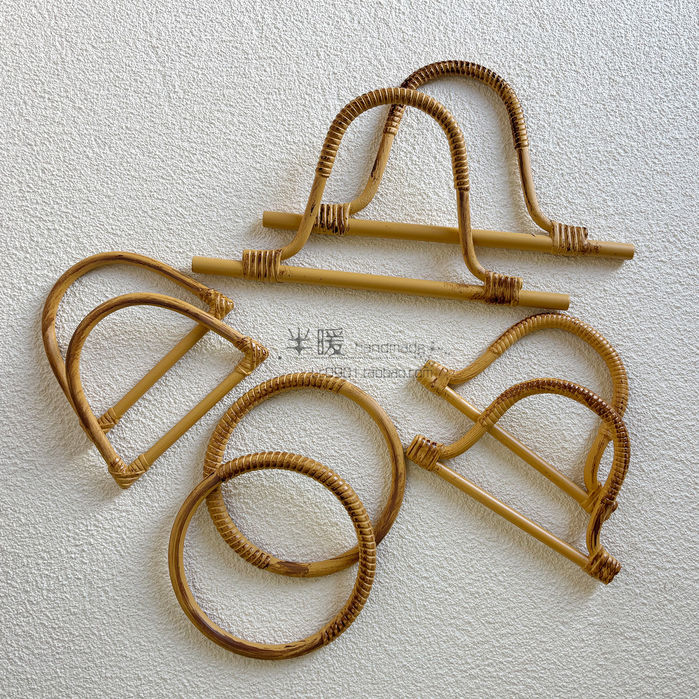手工DIY材料仿竹藤提手皮包布包