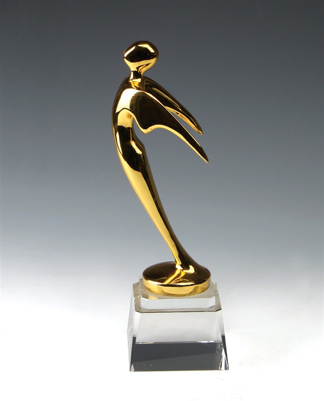 金属水晶奖杯定制舞蹈纹绣小金人足球赛奥斯卡小飞人天使奖杯
