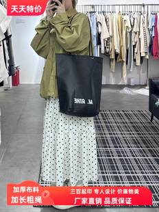 加厚款穿绳手提袋可定制店名女装童装服装袋方底水桶款编织打结绳