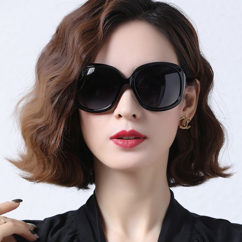 偏光太阳镜女士2026新款时尚潮眼镜大框圆脸防紫外线网红个性墨镜