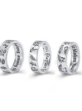 Butterfly flower ring set 3-piece set rings蝴蝶花朵戒指套装