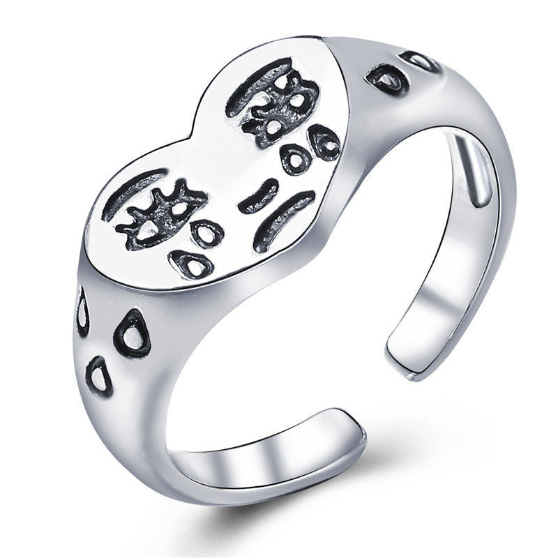 53002 RINGS WOMEN LOVE CRYING FACE EXPRESSION RING FEMALE PUNK WIND TEARS MOOD MEN AND WOMEN RING