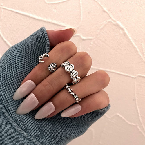 Star Moon 3-piece set ring women