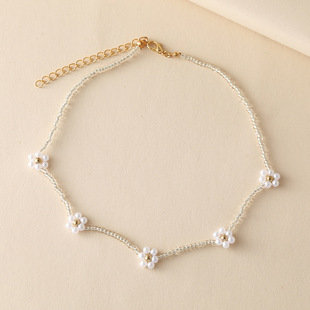 women锁骨链 Necklace 米珠雏菊颈链小花朵项链女 Flower Little