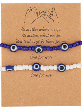 Devil's Eye Bracelet 2-pcs woven push-pull rope恶魔之眼