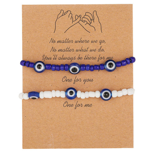 Devil's Eye Bracelet 2-pcs woven push-pull rope恶魔之眼