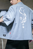 F70P45室内风风潮流时尚加大码宽松七分袖汉服开衫外套，男装夹克，电商A026