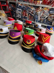 新款高帽鼓号队服装配件帽子升旗手服装帽子鼓号服帽子仪仗队帽子