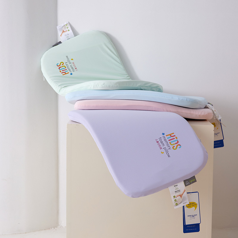 纯色素色记忆儿童枕记忆棉枕芯枕头幼儿园学生记忆按摩护颈枕头