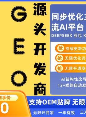 GEO优化系统软件源代码贴牌OME代理GEO AI搜索优化排名软件系统