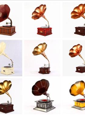 老式留声机道具橱窗软装饰摆件