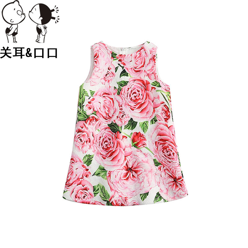 女童连衣裙洋气春秋2022新款女孩公主裙宝宝印花裙子欧美出口童装