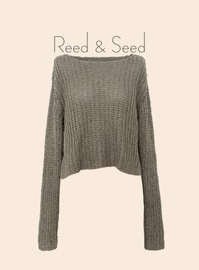 镂空编织慵懒套头毛衣 RS01044