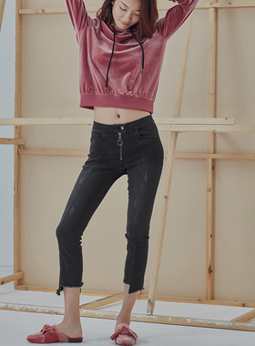 芦苇种子ReedSeed｜拼接不对称毛边牛仔裤 RS05005