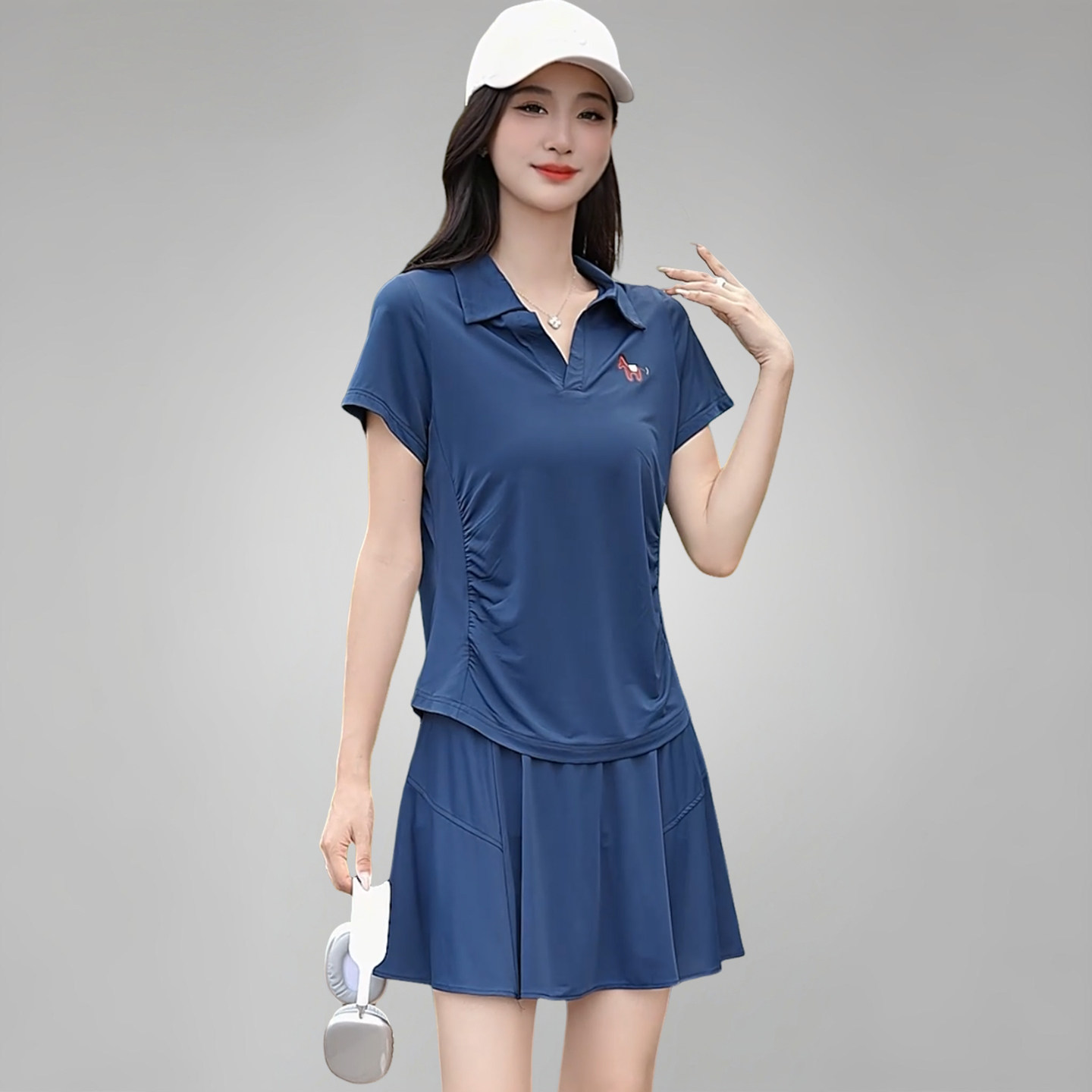 时尚套装女夏薄款冰丝套裙两件套