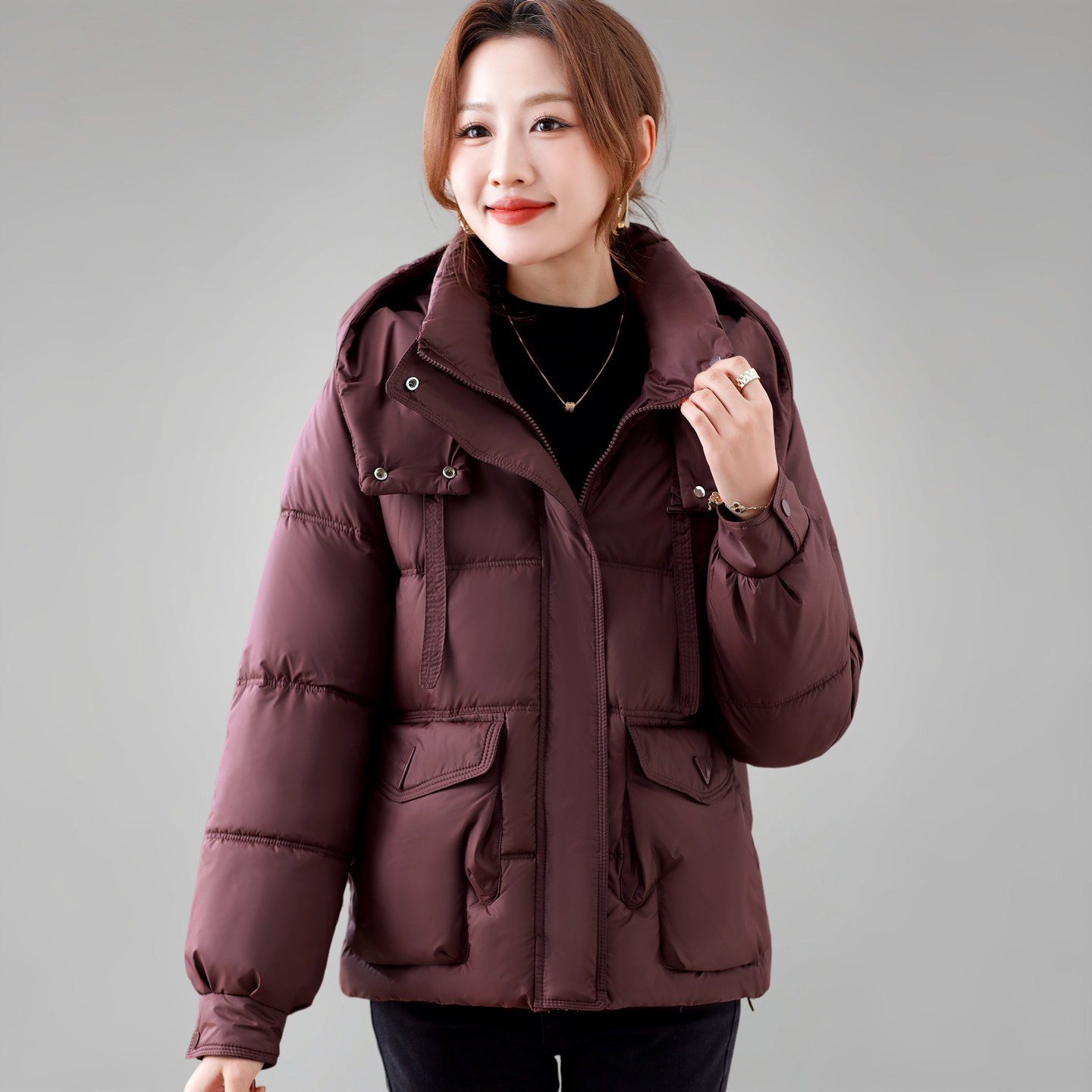 女士短款棉服时尚棉衣保暖厚外套