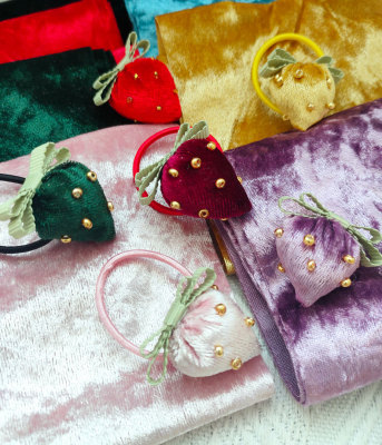 秋冬复古丝绒布丝带手工diy发饰