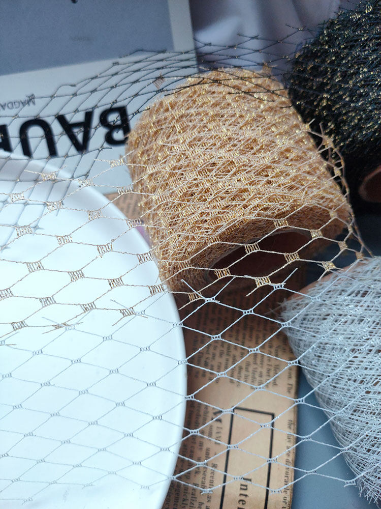 金丝银丝菱角大渔网纱丝带蝴蝶结手工制作diy儿童发夹材料发饰