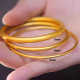 古法黄金色手镯女款 越南沙金仿真18K金镯子实心传承素圈手环经典