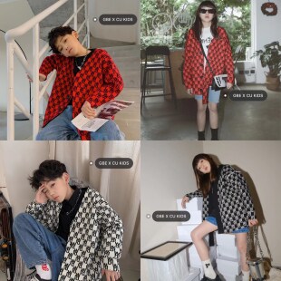 波拉bora韩国童装男童女童儿童亲子两面针织外套开衫