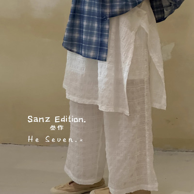 2025春款女童蕾丝拼接长裤