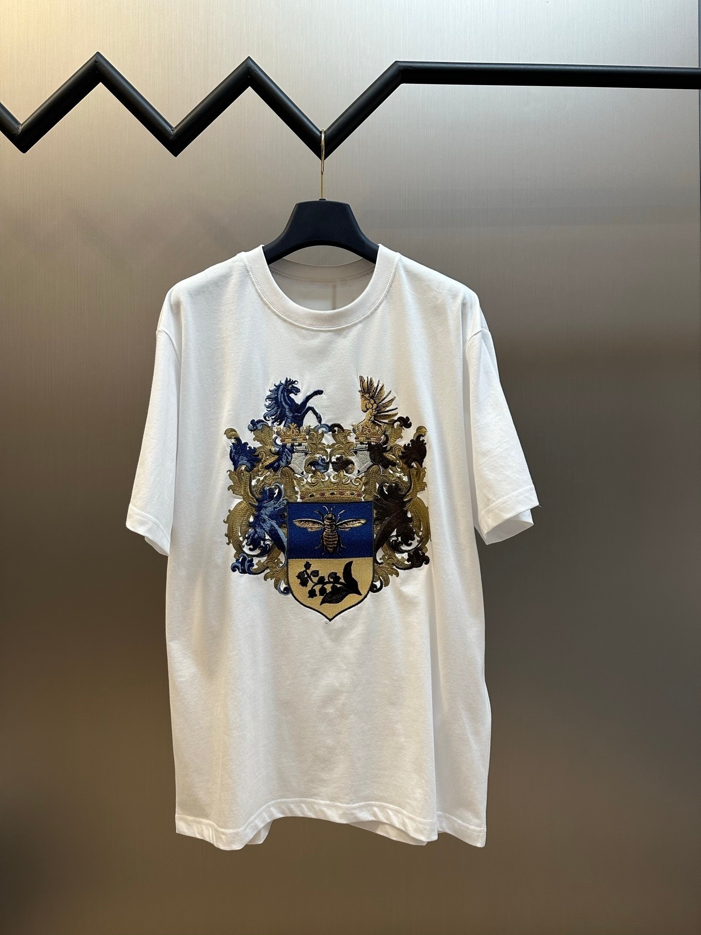 正确版CD精工刺绣2026春夏季新款纯棉短袖T恤欧潮男士圆领上衣