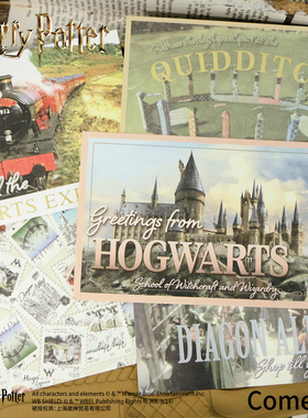 ComeFor哈利·波特正版周边明信片套组LOCATION收藏邮票 四学院款