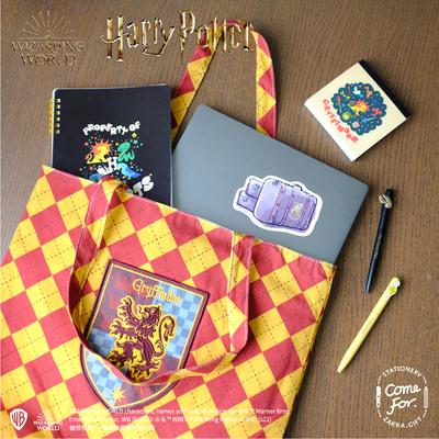 ComeFor.哈利·波特系列霍格沃茨四学院刺绣徽标帆布包手提袋单肩