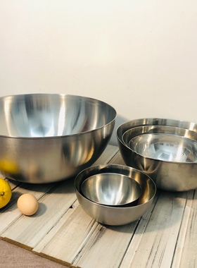 304不锈钢沙拉搅拌盆上菜用碗厨房半球打发打蛋拌面馅料碗126048