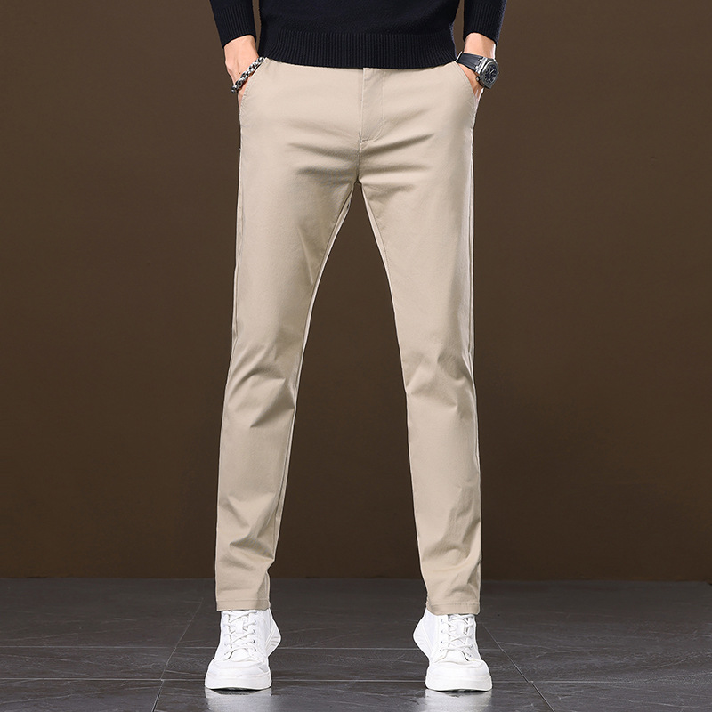 男士休闲裤纯棉男裤修身小直筒裤子男春夏款长裤舒适透气188