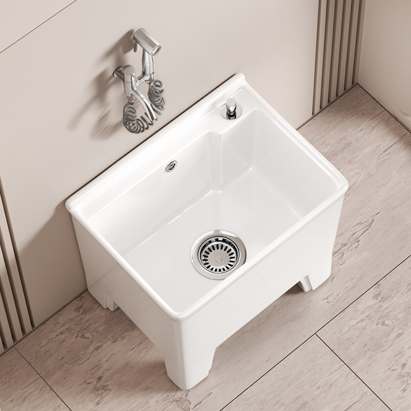 卫生间小尺寸陶瓷拖把池家用阳台洗拖把盆小号户外庭院墩布池水槽,家装主材,拖把池,淘宝优惠券,粉丝福利购,淘宝优惠卷