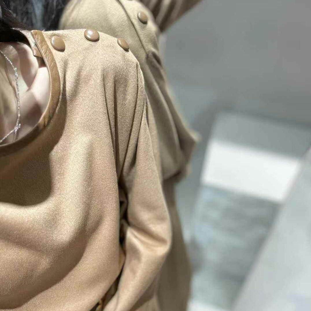25春款 欧美风长款连衣裙 加长宽丝羊毛高奢裙子 春秋款羊毛单裙