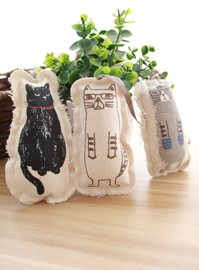 猫部杂货日本萌猫布艺小挂件 可爱猫咪系列手机挂绳包包装饰挂饰