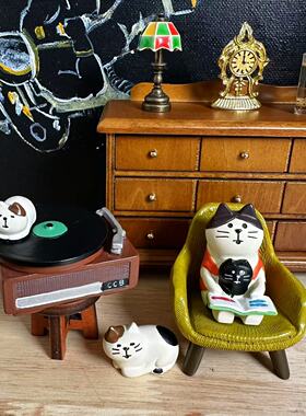 猫部杂货撸猫日常可爱摆件日式闲暇亲子时刻微场景公仔车载礼物