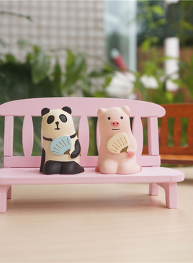 猫部杂货 日式复古猫咪的家具木质长椅微场景DIY摆件车载装饰摆件