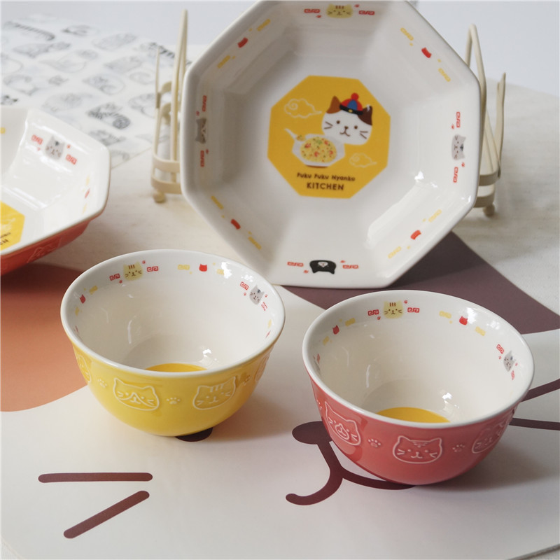 猫部杂货 日本同款软萌猫咪炒饭盘水果沙拉盘 可爱创意小猫米饭碗,餐饮具,盘,淘宝优惠券,粉丝福利购,淘宝优惠卷