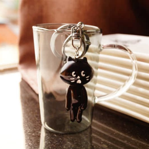猫部杂货 卡通惊讶小黑猫系列挂件 黑猫包包挂饰 猫咪钥匙链