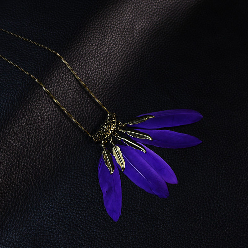 流苏项链时尚欧美波西米亚风创意饰品羽毛